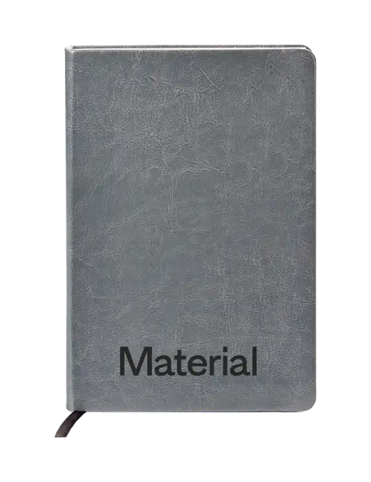 Fabrizio Grey Hard Cover 5.75 x 8.3 Journal w/Material Logo