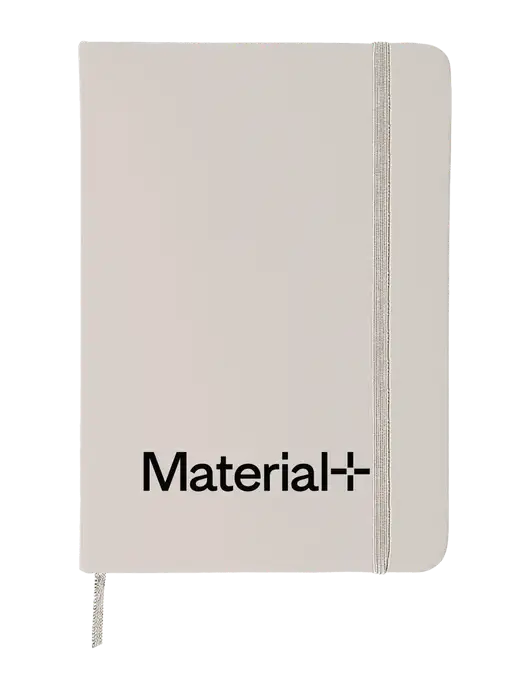 White Comfort Touch Bound Journal 5" X 7" w/Material+ Logo