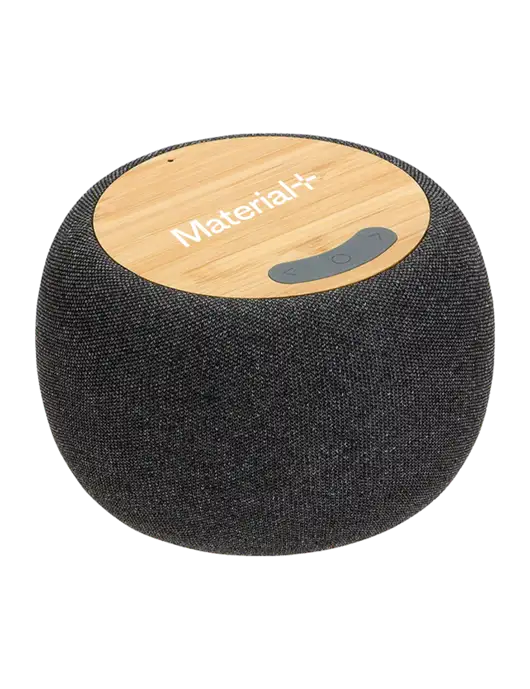 Bamboo Wireless Speaker With 5W Wireless Charger w/Material+ Logo